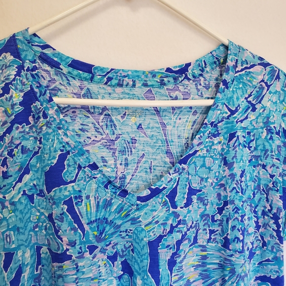 Lilly Pulitzer Daley Tee Xsmall Oversized Tortuga Time Turtles Beach Preppy M - Picture 6 of 15